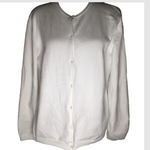 Lauren Ralph Lauren White Button Cardigan